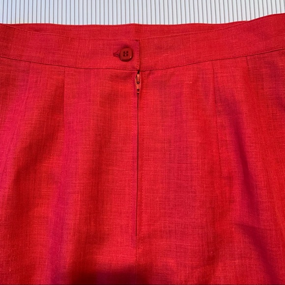 Vintage Red Linen Skirt 1970's Edie Johne, Step back in time, Made in Canada - Picture 5 of 10